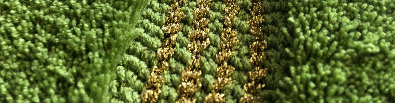 Rundteppich nach Wunschmaß - Schlinge in der Kombination mit Goldlurex