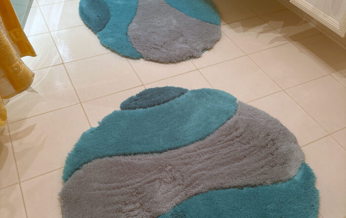 Lagune Badteppich 1x 80 x 140cm und 1x Rundteppich 90cm